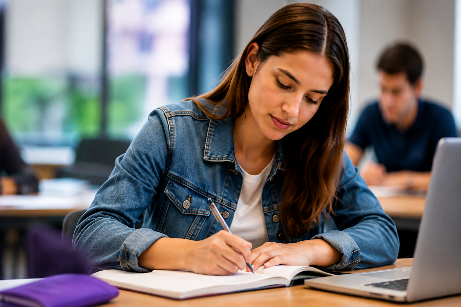 Student applying vocabulary through structured writing